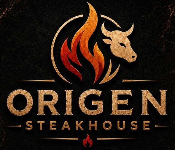 Origen Steak House, emblema de fuego y toro